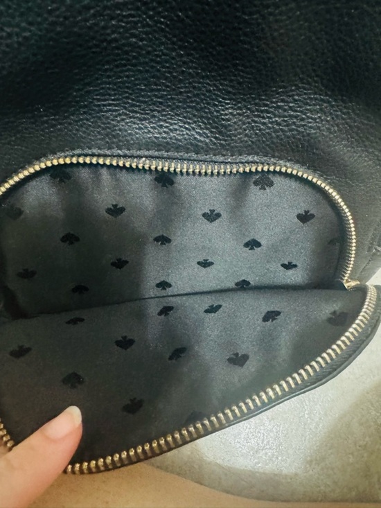 Kate Spade Leila Mini Dome Backpack Black Pebbled Leather Gold Logo Bag main image 5